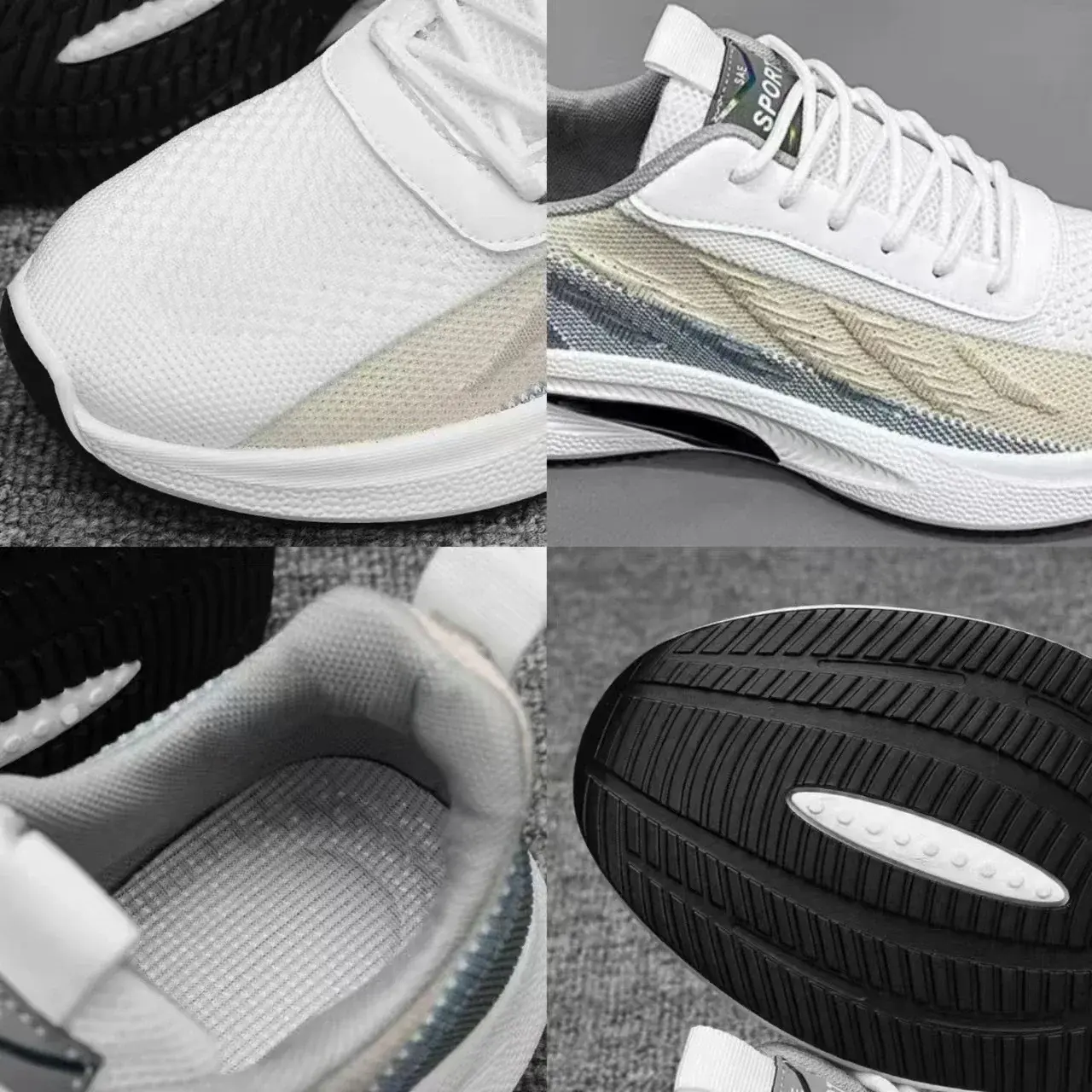 Men's Casual Running Shoes Breathable Sneakers Male Knit Non Slip Tennis Shoes Lace-up Men Shoes Comfortable Walking Shoe Tenis