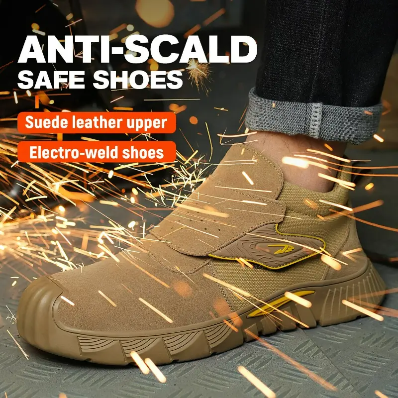 Men Safety Shoes Fire-resistant Flower Welding Shoes Anti-smash Anti-stabbing Insulated Boots Indestructible Non-slip Work Boots