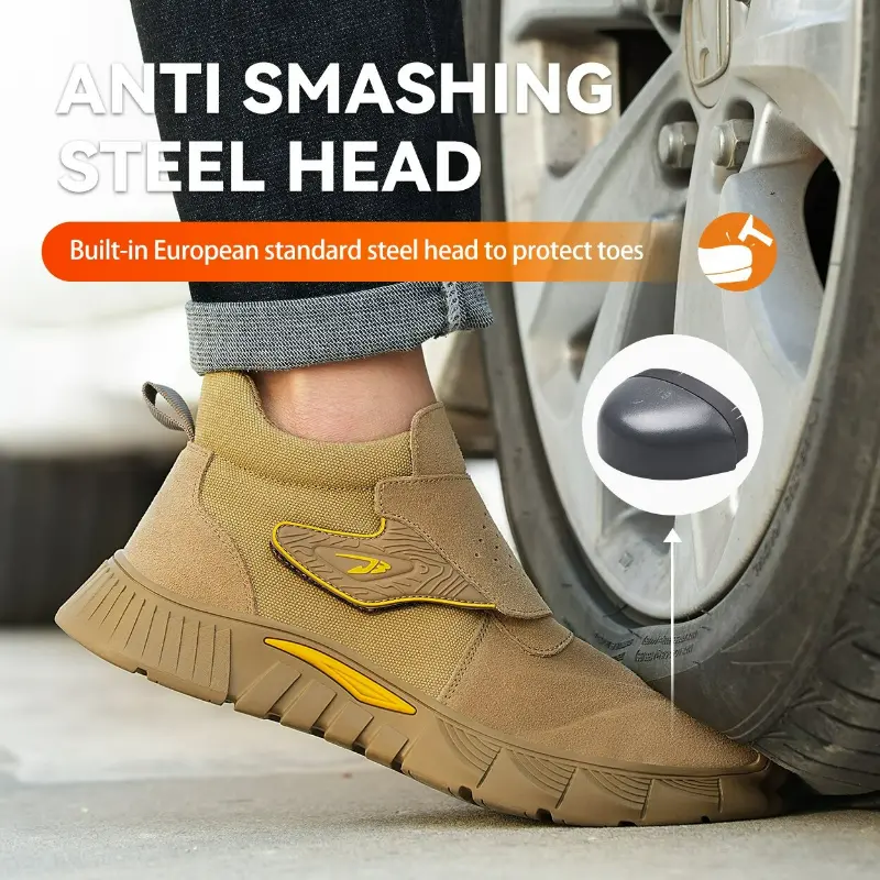 Men Safety Shoes Fire-resistant Flower Welding Shoes Anti-smash Anti-stabbing Insulated Boots Indestructible Non-slip Work Boots