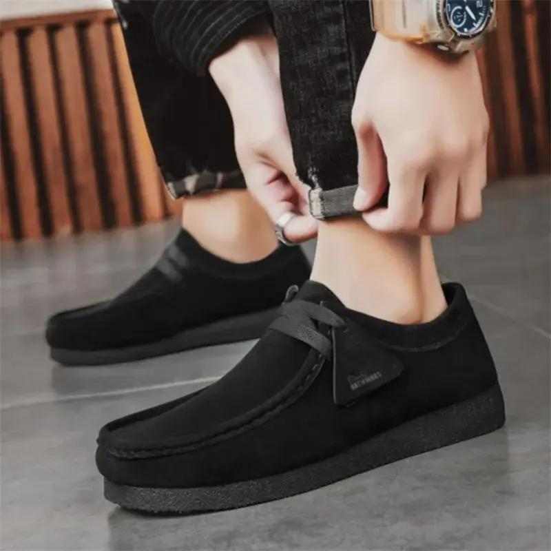 Fashion Men Casual Shoes Suede Leather Loafers Luxury Slip-on Flat Sneakers Soft Sole Driving Shoes Platform Business Men Shoes