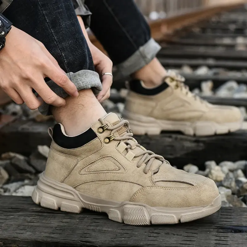 High-quality Safety Shoes Work Men's Boots Indestructible Boot Anti-smash Anti-puncture Steel Toe Shoes for Men Protective Boots