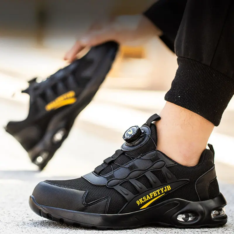 Men's Rotating Button Safety Shoes Indestructible Shoes Anti-Smashing Steel Toe Male Sneakers Puncture-Proof Work Men Boots 안전화