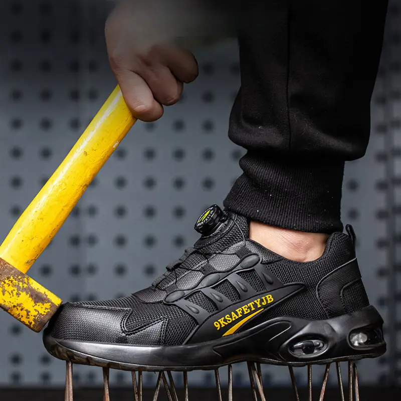 Men's Rotating Button Safety Shoes Indestructible Shoes Anti-Smashing Steel Toe Male Sneakers Puncture-Proof Work Men Boots 안전화