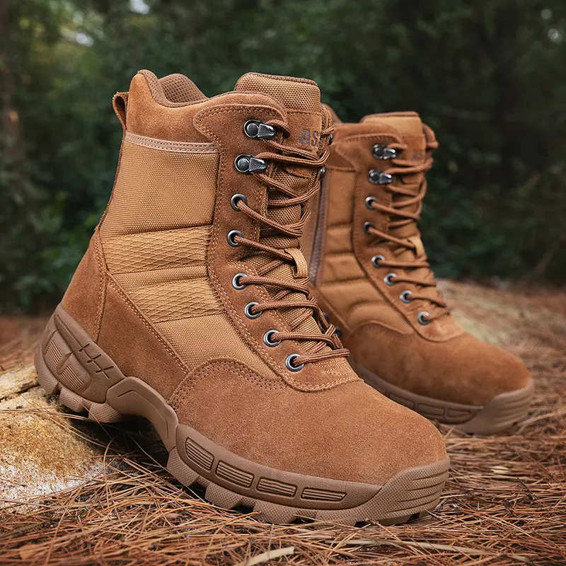 Outdoor Leather Mens Slip on Boots Platform Shoes Luxury Brand Men Winter Plush Snow Boots Fashion All-match Men Motocross Boots