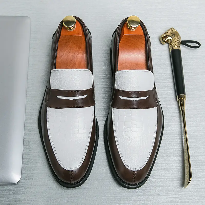 Men's Loafers Luxury Brand Leather Dress Shoes Breathable Slip-On Solid Formal Casual Shoes Handmade Designer Men Shoes Mocassin