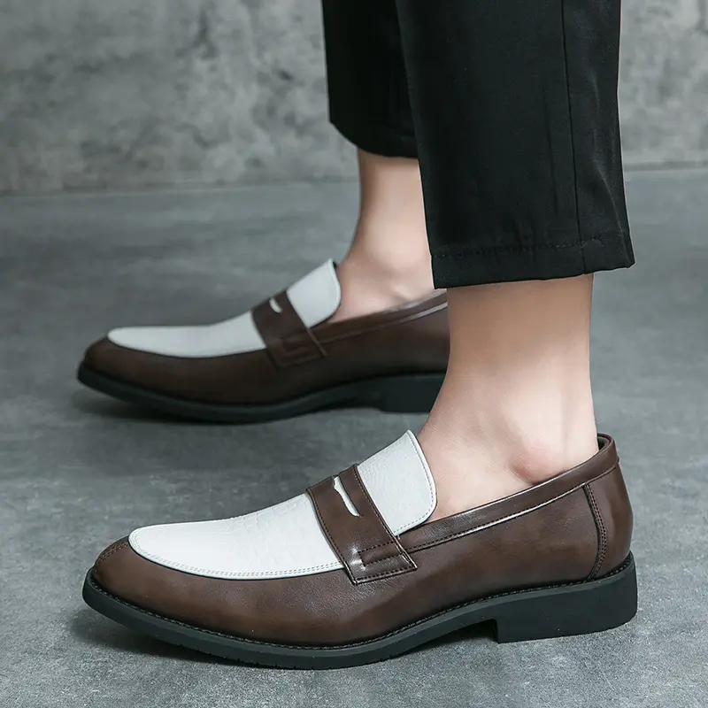 Men's Loafers Luxury Brand Leather Dress Shoes Breathable Slip-On Solid Formal Casual Shoes Handmade Designer Men Shoes Mocassin
