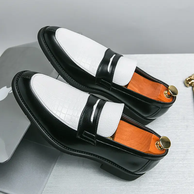 Men's Loafers Luxury Brand Leather Dress Shoes Breathable Slip-On Solid Formal Casual Shoes Handmade Designer Men Shoes Mocassin