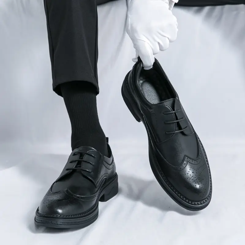 Men's Loafers Luxury Brand Leather Dress Shoes Breathable Slip-On Solid Formal Casual Shoes Handmade Designer Men Shoes Mocassin