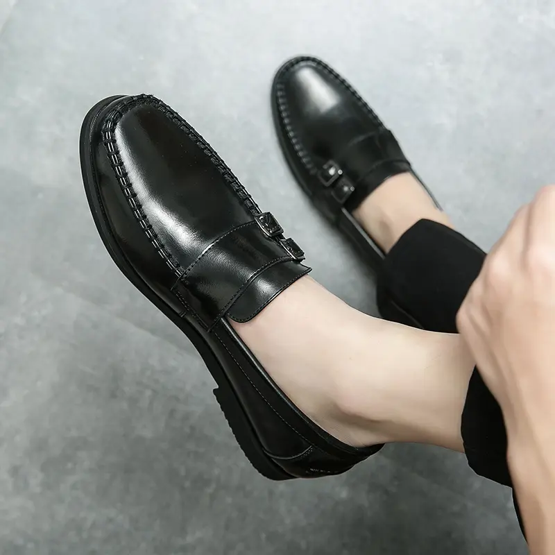 Men's Loafers Luxury Brand Leather Dress Shoes Breathable Slip-On Solid Formal Casual Shoes Handmade Designer Men Shoes Mocassin