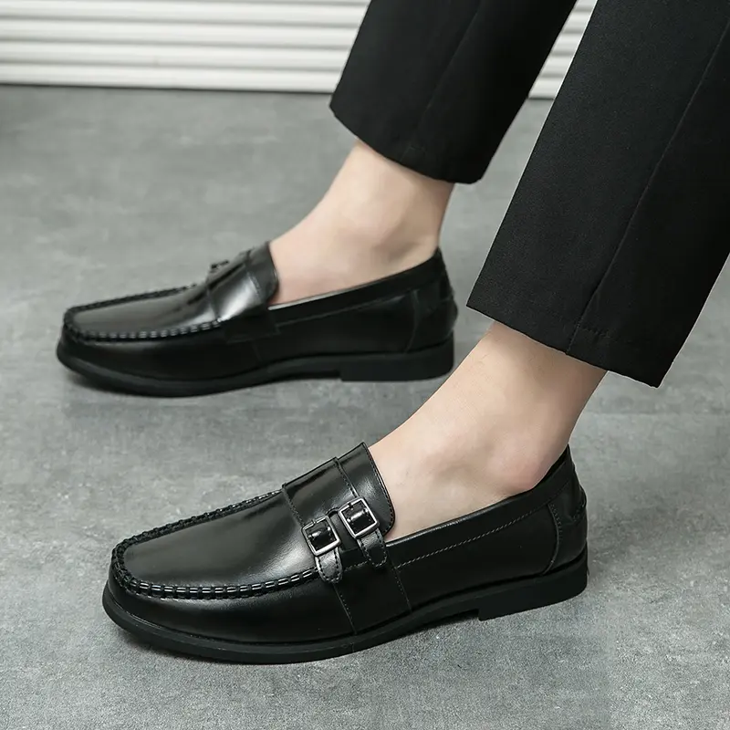 Men's Loafers Luxury Brand Leather Dress Shoes Breathable Slip-On Solid Formal Casual Shoes Handmade Designer Men Shoes Mocassin