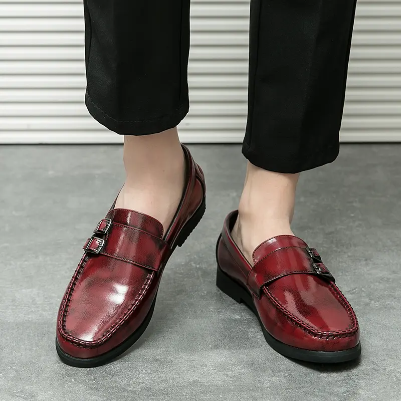 Men's Loafers Luxury Brand Leather Dress Shoes Breathable Slip-On Solid Formal Casual Shoes Handmade Designer Men Shoes Mocassin