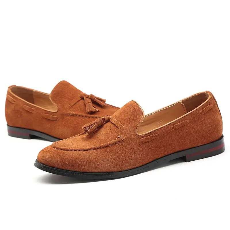 Men's Loafers Luxury Brand Leather Dress Shoes Breathable Slip-On Solid Formal Casual Shoes Handmade Designer Men Shoes Mocassin