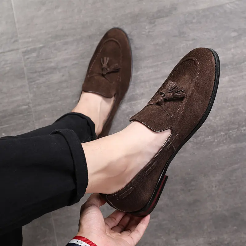 Men's Loafers Luxury Brand Leather Dress Shoes Breathable Slip-On Solid Formal Casual Shoes Handmade Designer Men Shoes Mocassin