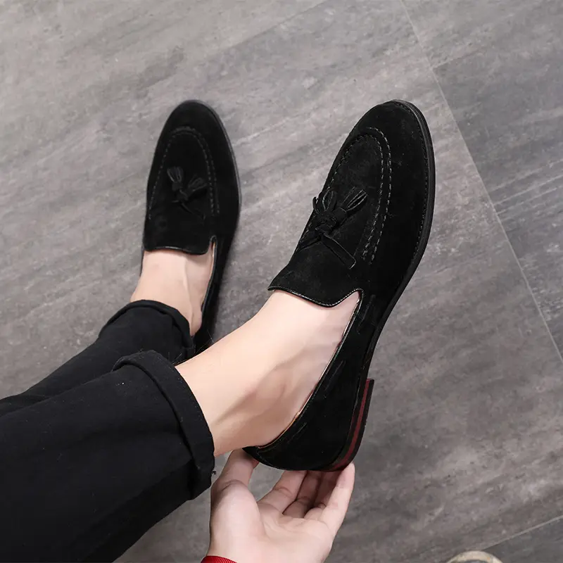Men's Loafers Luxury Brand Leather Dress Shoes Breathable Slip-On Solid Formal Casual Shoes Handmade Designer Men Shoes Mocassin