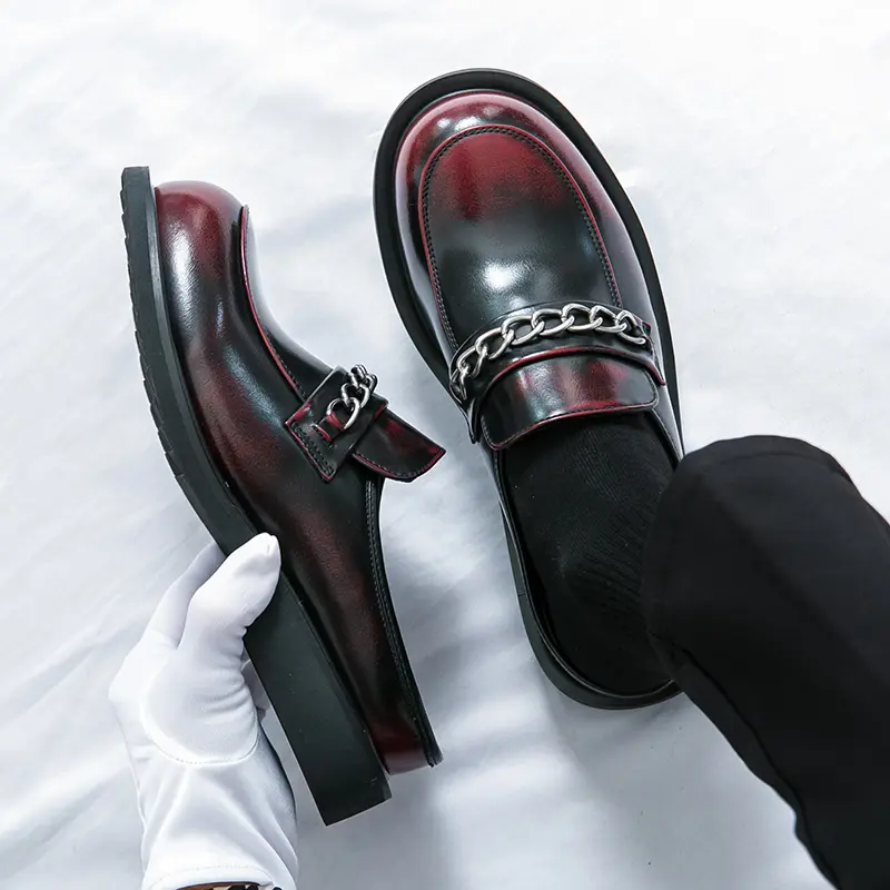 Men's Loafers Luxury Brand Leather Dress Shoes Breathable Slip-On Solid Formal Casual Shoes Handmade Designer Men Shoes Mocassin