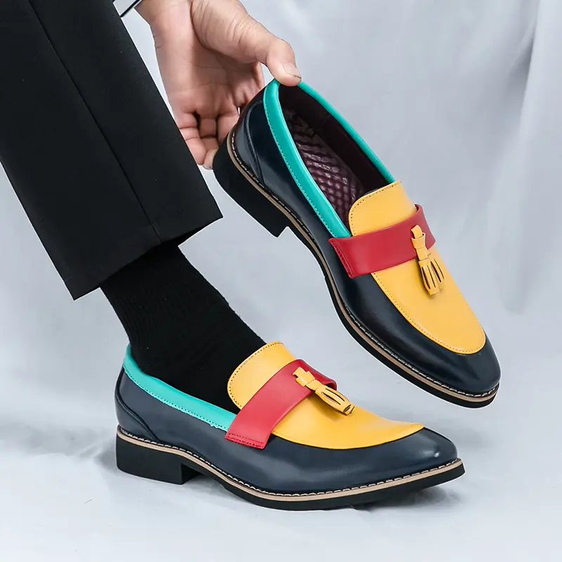 Men's Loafers Luxury Brand Leather Dress Shoes Breathable Slip-On Solid Formal Casual Shoes Handmade Designer Men Shoes Mocassin