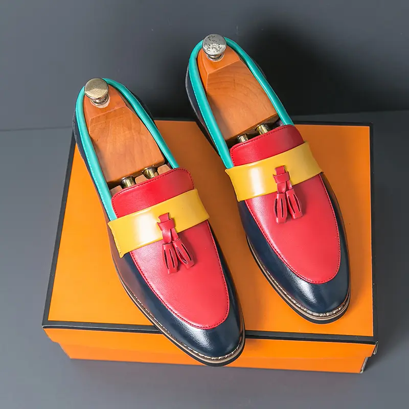 Men's Loafers Luxury Brand Leather Dress Shoes Breathable Slip-On Solid Formal Casual Shoes Handmade Designer Men Shoes Mocassin