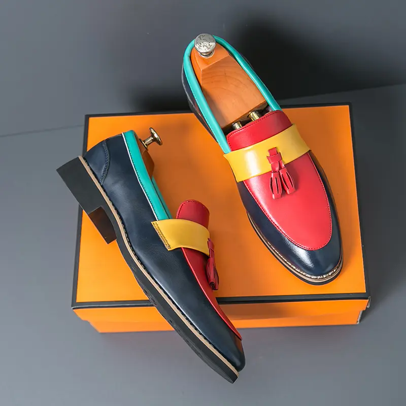 Men's Loafers Luxury Brand Leather Dress Shoes Breathable Slip-On Solid Formal Casual Shoes Handmade Designer Men Shoes Mocassin