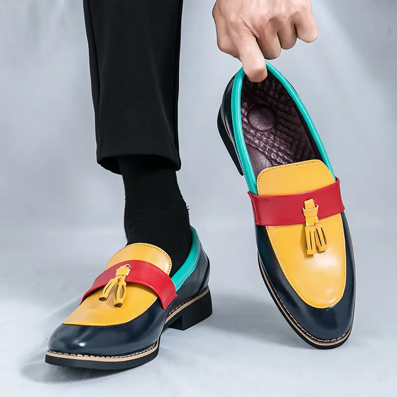 Men's Loafers Luxury Brand Leather Dress Shoes Breathable Slip-On Solid Formal Casual Shoes Handmade Designer Men Shoes Mocassin