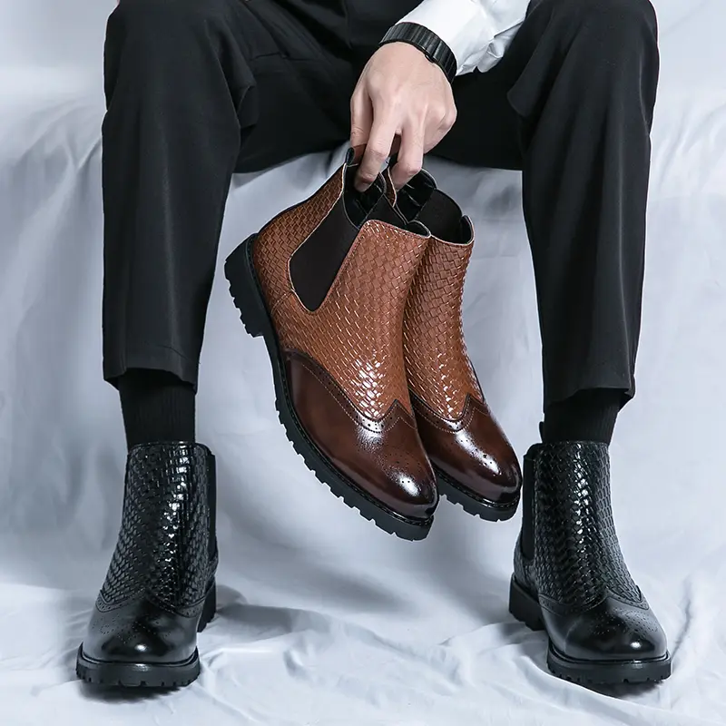 Men's Loafers Luxury Brand Leather Dress Shoes Breathable Slip-On Solid Formal Casual Shoes Handmade Designer Men Shoes Mocassin