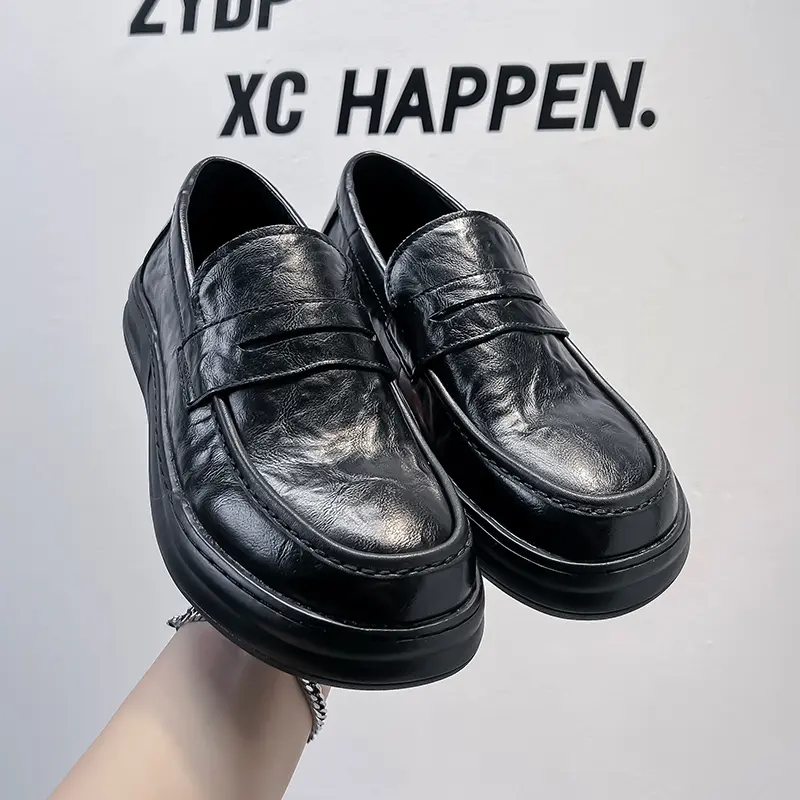 Men's Loafers Luxury Brand Leather Dress Shoes Breathable Slip-On Solid Formal Casual Shoes Handmade Designer Men Shoes Mocassin