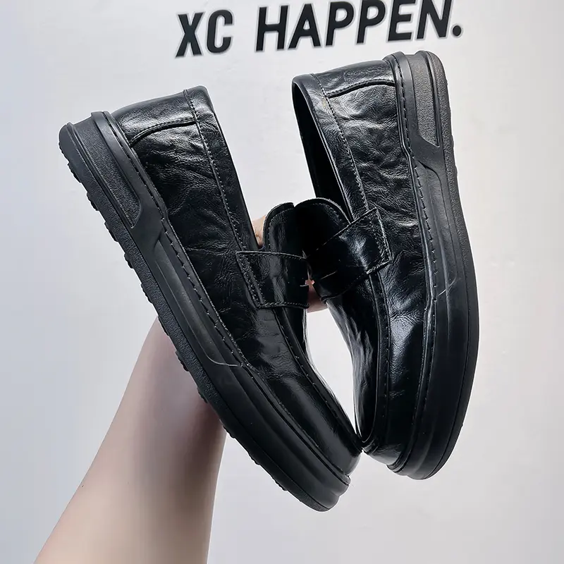 Men's Loafers Luxury Brand Leather Dress Shoes Breathable Slip-On Solid Formal Casual Shoes Handmade Designer Men Shoes Mocassin