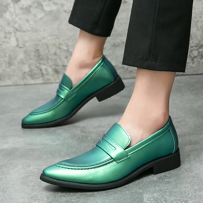 Men's Loafers Luxury Brand Leather Dress Shoes Breathable Slip-On Solid Formal Casual Shoes Handmade Designer Men Shoes Mocassin