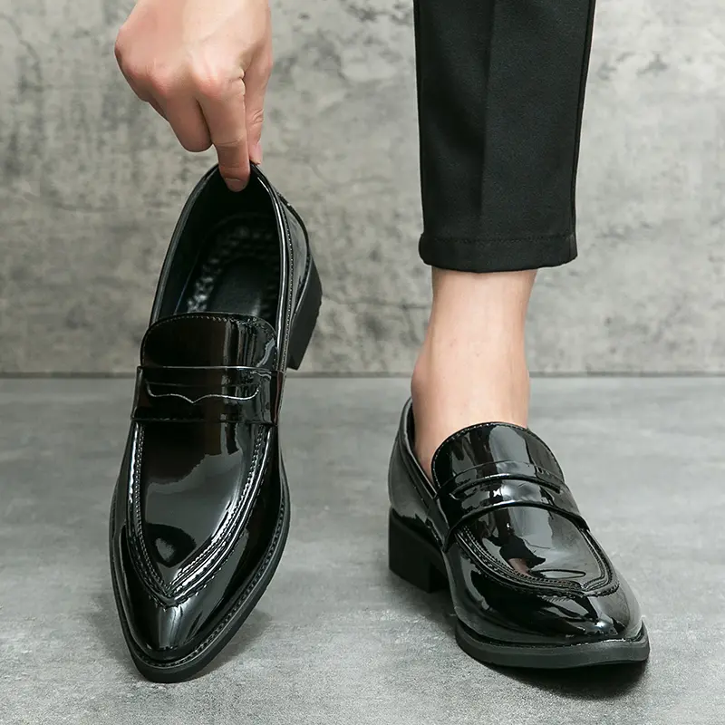 Men's Loafers Luxury Brand Leather Dress Shoes Breathable Slip-On Solid Formal Casual Shoes Handmade Designer Men Shoes Mocassin