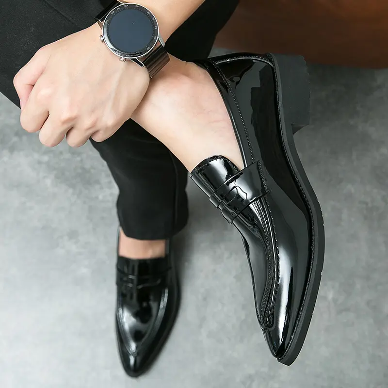 Men's Loafers Luxury Brand Leather Dress Shoes Breathable Slip-On Solid Formal Casual Shoes Handmade Designer Men Shoes Mocassin