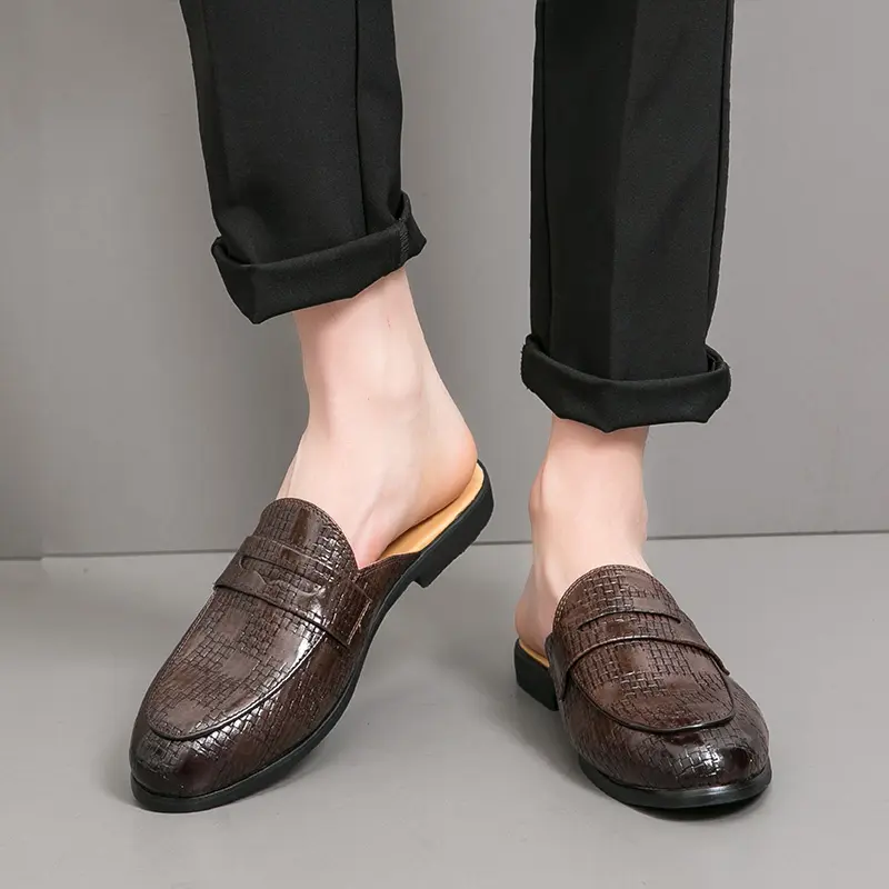 Men's Loafers Luxury Brand Leather Dress Shoes Breathable Slip-On Solid Formal Casual Shoes Handmade Designer Men Shoes Mocassin