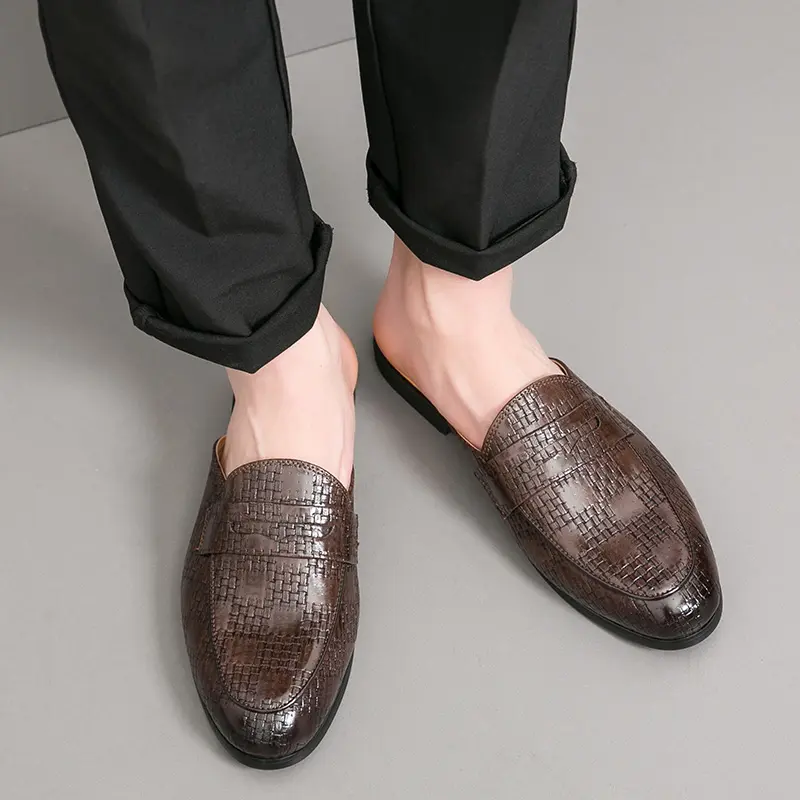 Men's Loafers Luxury Brand Leather Dress Shoes Breathable Slip-On Solid Formal Casual Shoes Handmade Designer Men Shoes Mocassin
