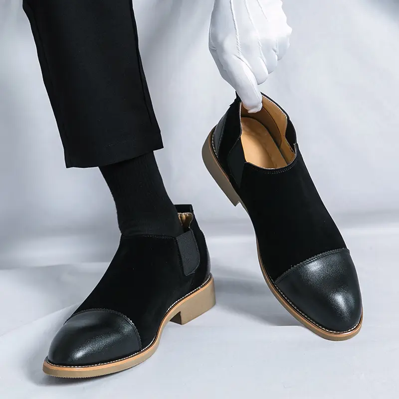 Men's Loafers Luxury Brand Leather Dress Shoes Breathable Slip-On Solid Formal Casual Shoes Handmade Designer Men Shoes Mocassin