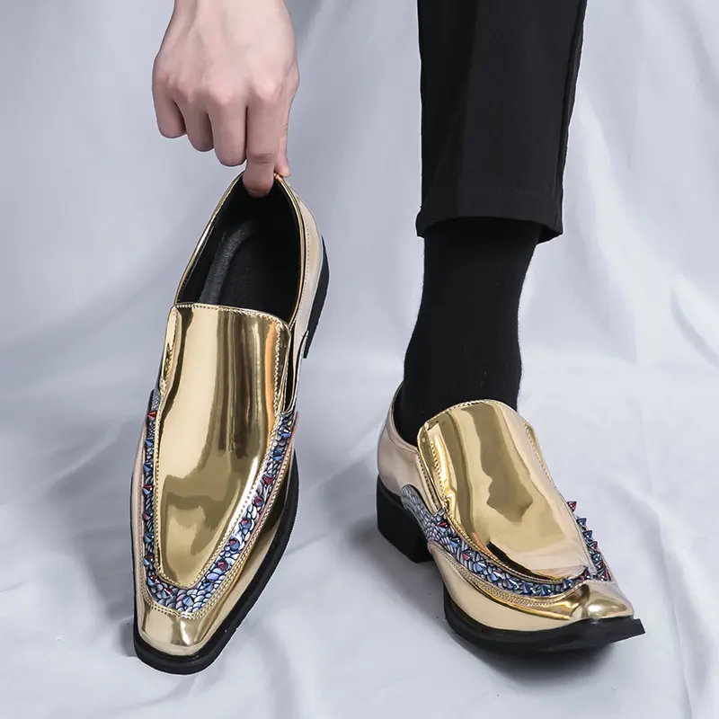 Men's Loafers Luxury Brand Leather Dress Shoes Breathable Slip-On Solid Formal Casual Shoes Handmade Designer Men Shoes Mocassin