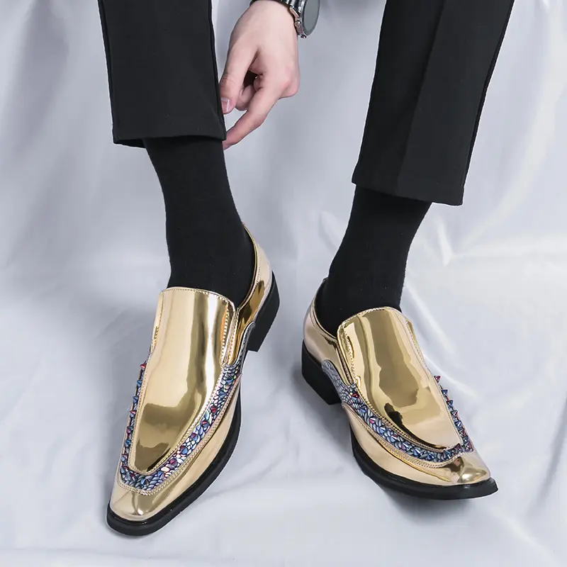 Men's Loafers Luxury Brand Leather Dress Shoes Breathable Slip-On Solid Formal Casual Shoes Handmade Designer Men Shoes Mocassin