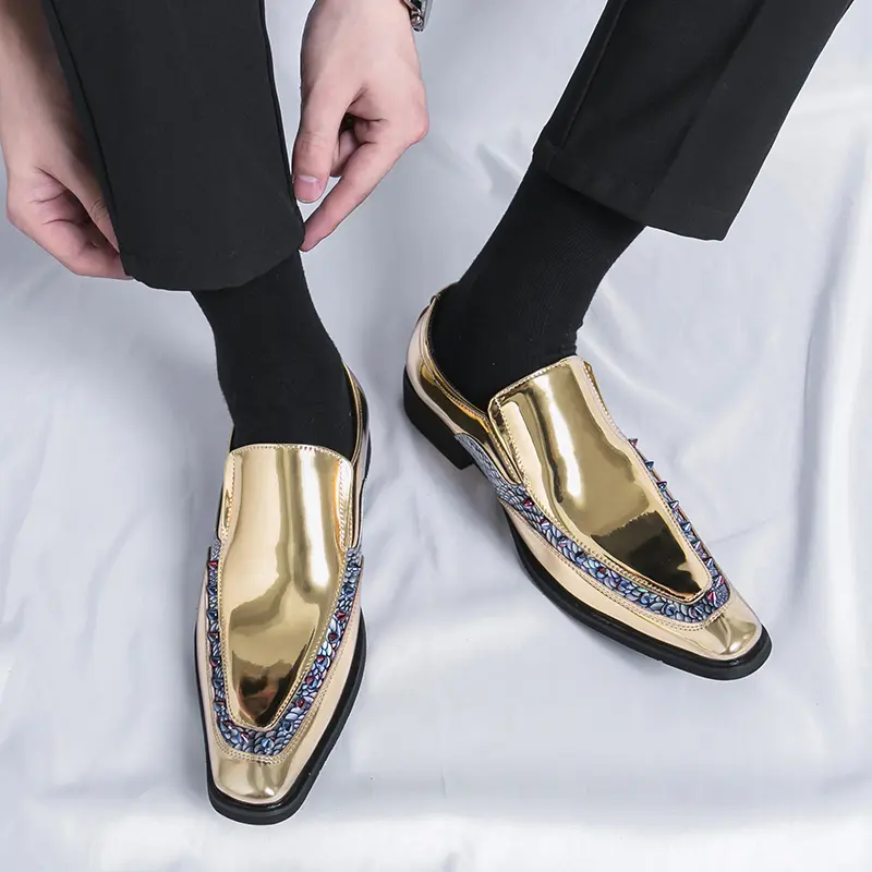 Men's Loafers Luxury Brand Leather Dress Shoes Breathable Slip-On Solid Formal Casual Shoes Handmade Designer Men Shoes Mocassin