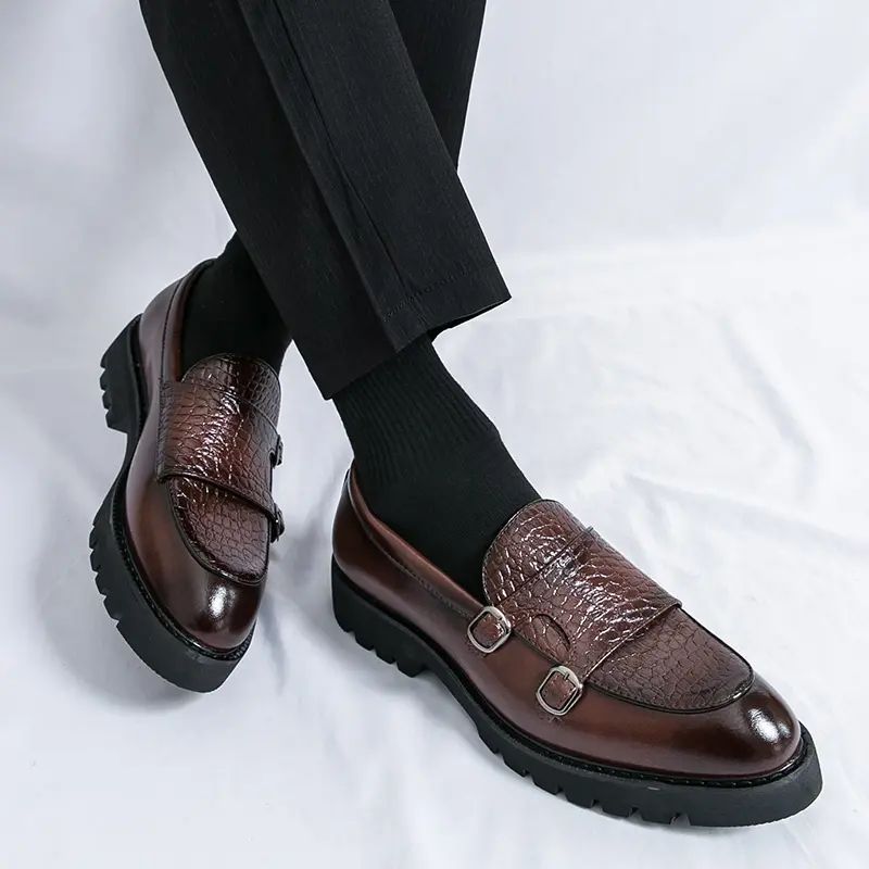 Men's Loafers Luxury Brand Leather Dress Shoes Breathable Slip-On Solid Formal Casual Shoes Handmade Designer Men Shoes Mocassin