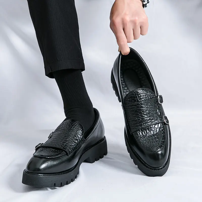 Men's Loafers Luxury Brand Leather Dress Shoes Breathable Slip-On Solid Formal Casual Shoes Handmade Designer Men Shoes Mocassin