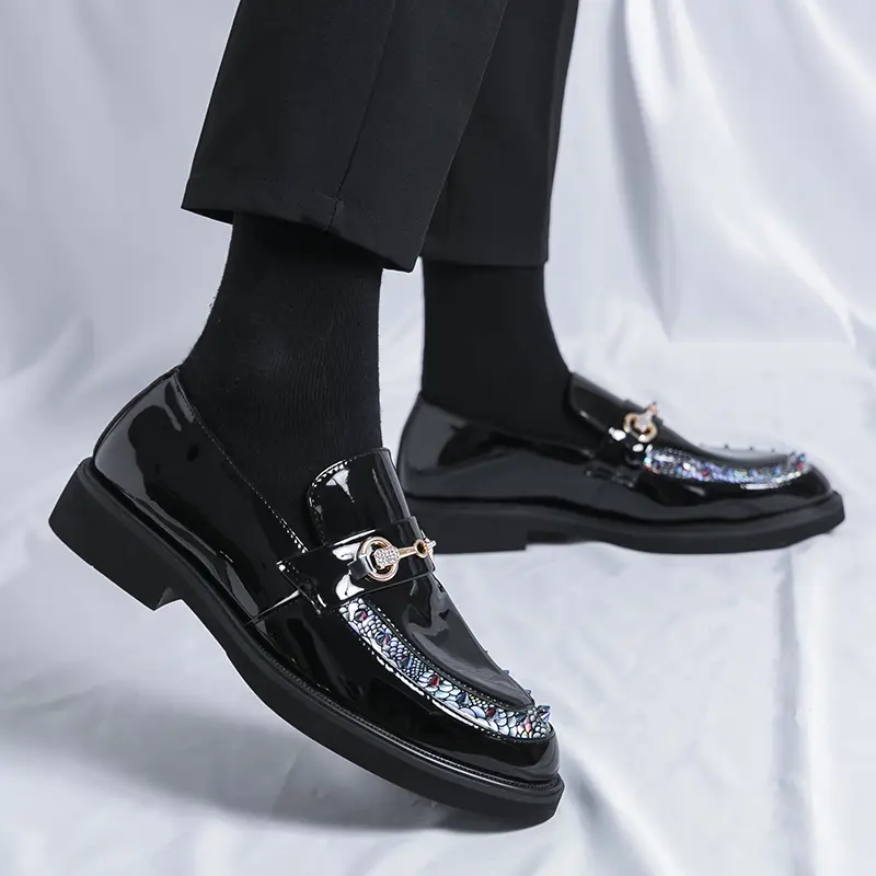 Men's Loafers Luxury Brand Leather Dress Shoes Breathable Slip-On Solid Formal Casual Shoes Handmade Designer Men Shoes Mocassin