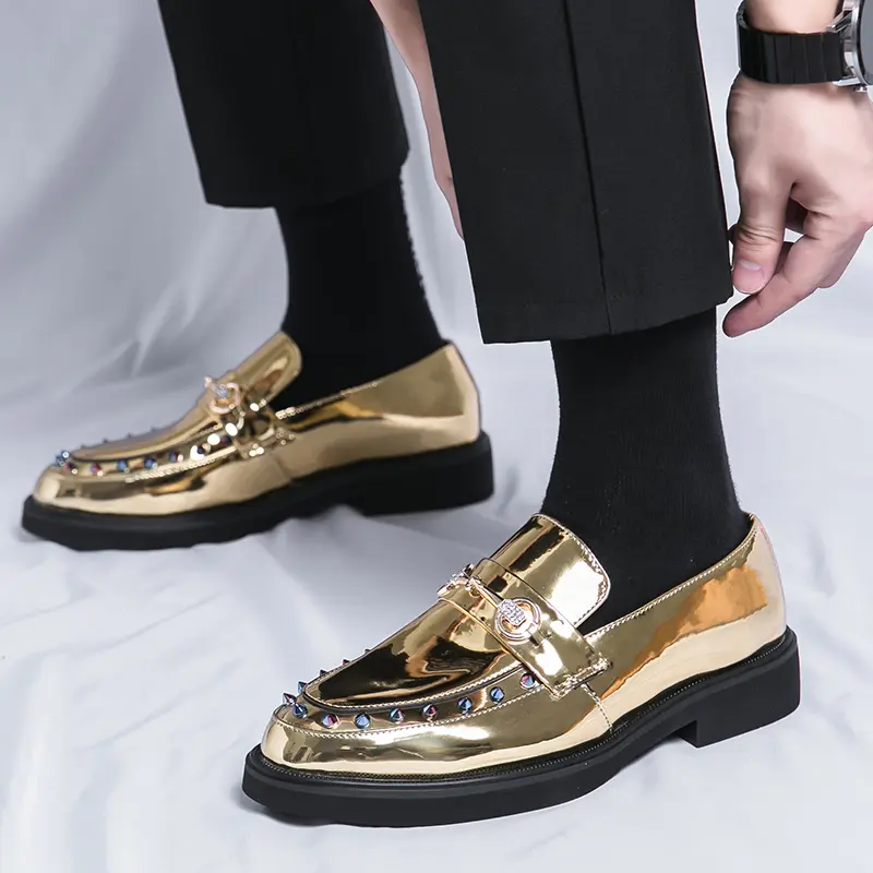 Men's Loafers Luxury Brand Leather Dress Shoes Breathable Slip-On Solid Formal Casual Shoes Handmade Designer Men Shoes Mocassin