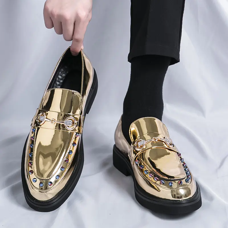 Men's Loafers Luxury Brand Leather Dress Shoes Breathable Slip-On Solid Formal Casual Shoes Handmade Designer Men Shoes Mocassin