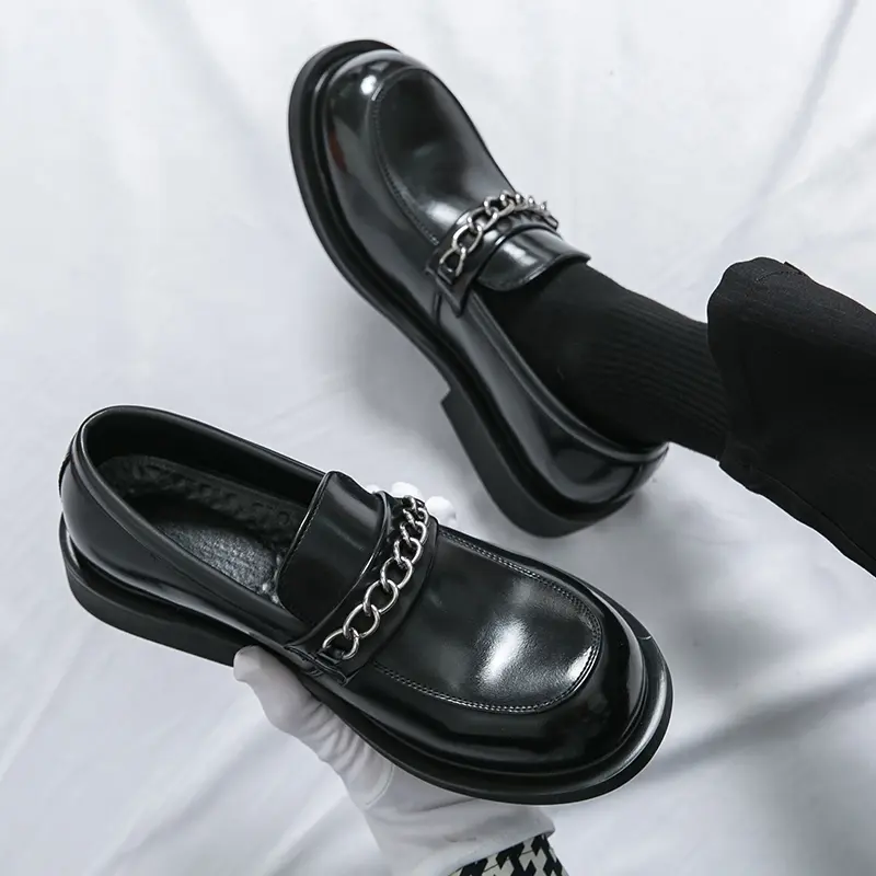 Men's Loafers Luxury Brand Leather Dress Shoes Breathable Slip-On Solid Formal Casual Shoes Handmade Designer Men Shoes Mocassin