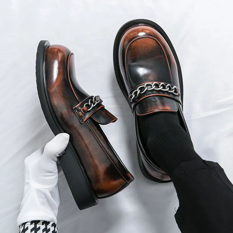 Men's Loafers Luxury Brand Leather Dress Shoes Breathable Slip-On Solid Formal Casual Shoes Handmade Designer Men Shoes Mocassin