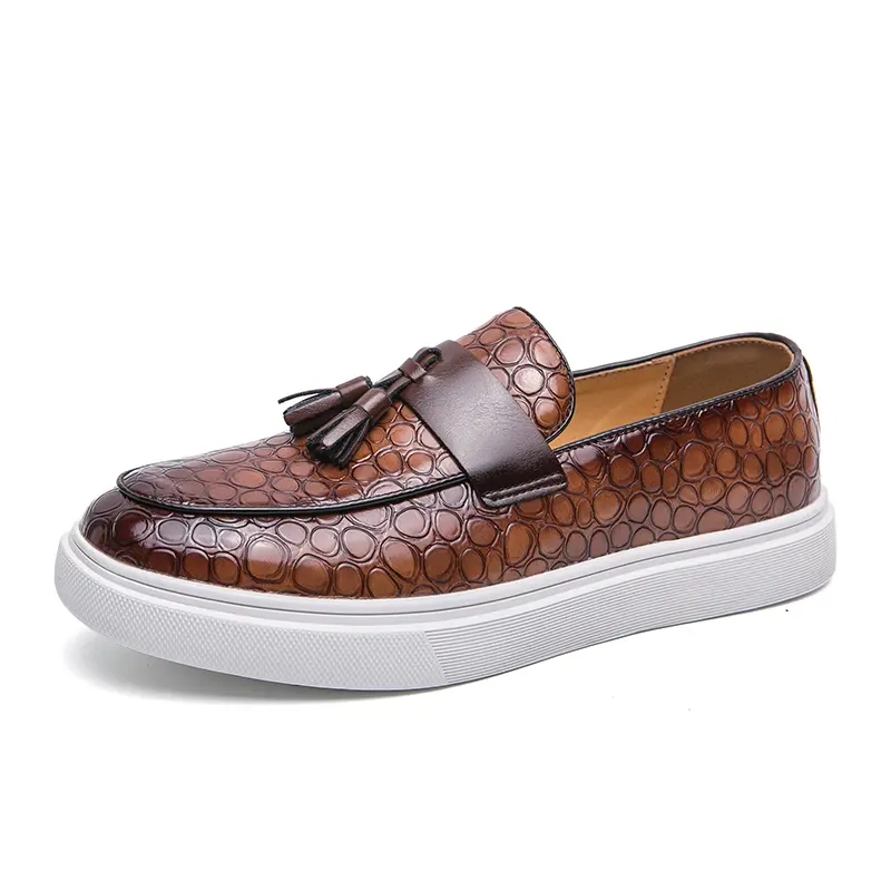 Men's Loafers Luxury Brand Leather Dress Shoes Breathable Slip-On Solid Formal Casual Shoes Handmade Designer Men Shoes Mocassin