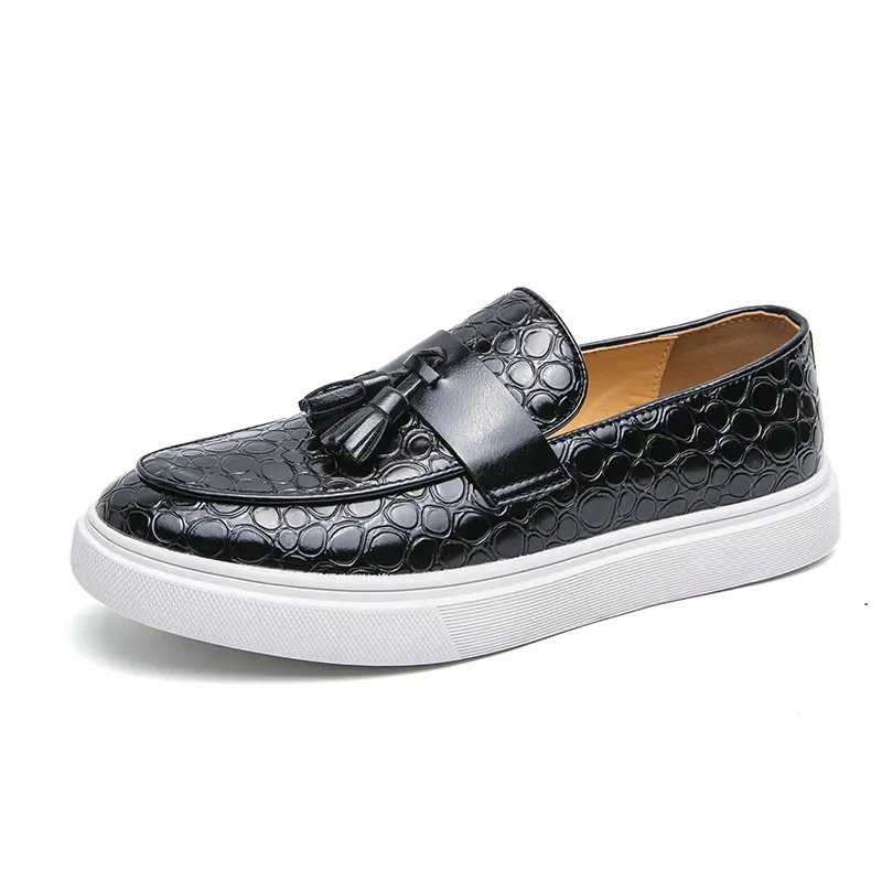 Men's Loafers Luxury Brand Leather Dress Shoes Breathable Slip-On Solid Formal Casual Shoes Handmade Designer Men Shoes Mocassin