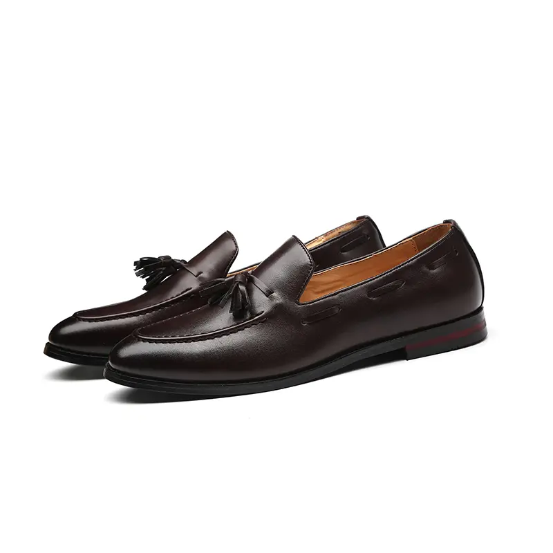 Men's Loafers Luxury Brand Leather Dress Shoes Breathable Slip-On Solid Formal Casual Shoes Handmade Designer Men Shoes Mocassin