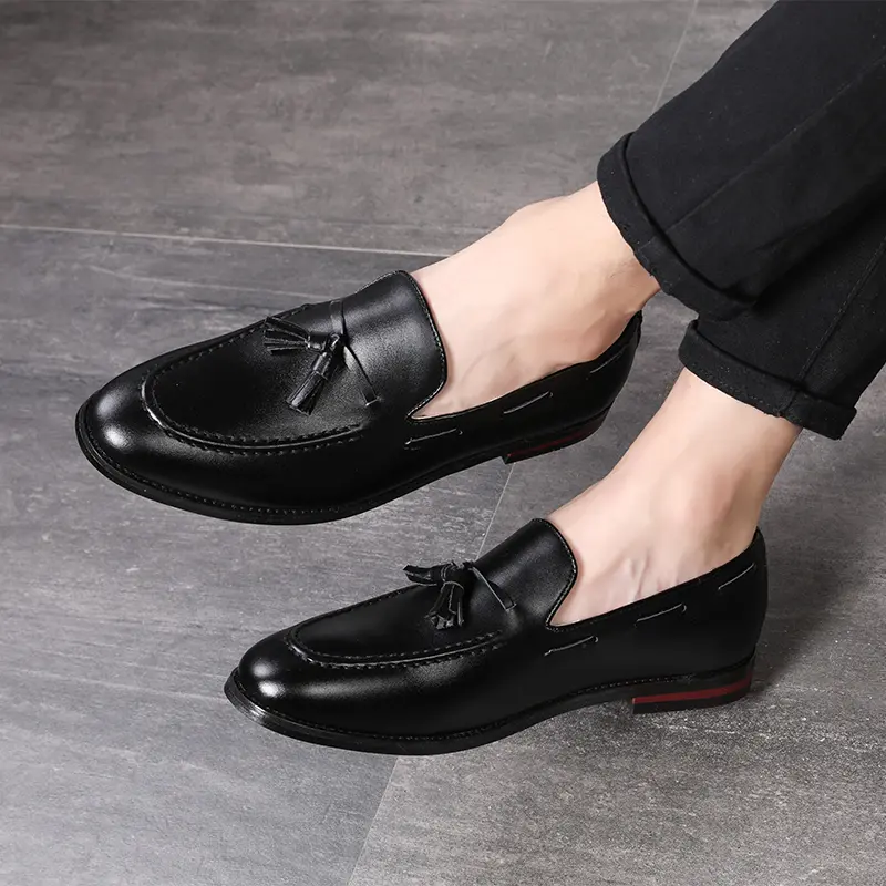 Men's Loafers Luxury Brand Leather Dress Shoes Breathable Slip-On Solid Formal Casual Shoes Handmade Designer Men Shoes Mocassin
