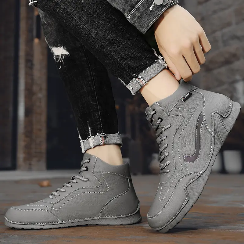 Leather Ankle Boots Casual New Boots for Men Dress Tenis De Hombre Moccasins Mokasin Tenis Caballero Designer