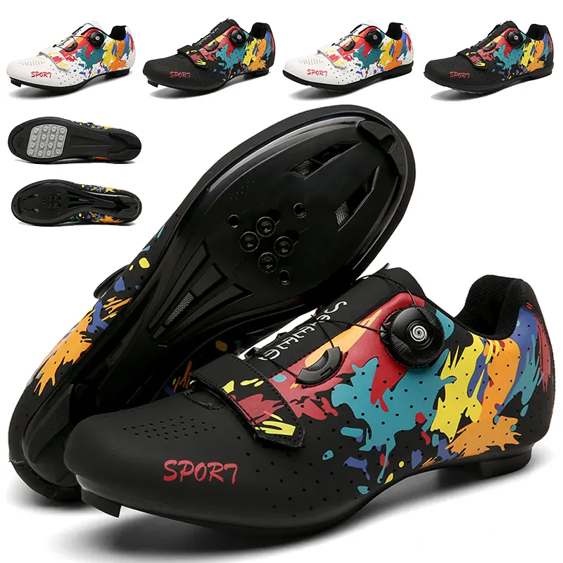 Cycling Sneaker Mtb with Cleats Men Carbon Sports Speed Bike Shoes Women Mountain Racing Flat SPD Road Cycling Footwear