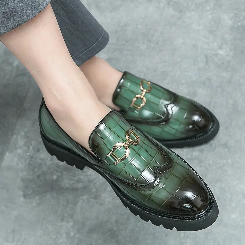 Men's Loafers Luxury Brand Leather Dress Shoes Breathable Slip-On Solid Formal Casual Shoes Handmade Designer Men Shoes Mocassin