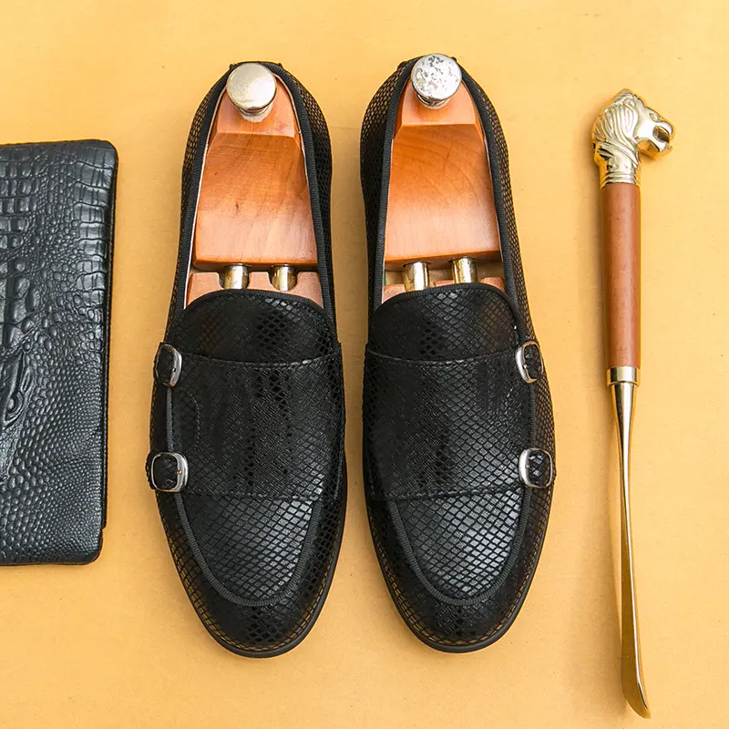 Men's Loafers Luxury Brand Leather Dress Shoes Breathable Slip-On Solid Formal Casual Shoes Handmade Designer Men Shoes Mocassin